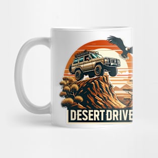 An Suv Driving On A Sand Dune, Desert Drive Mug